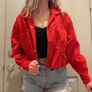 vintage red corduroy cropped jacket